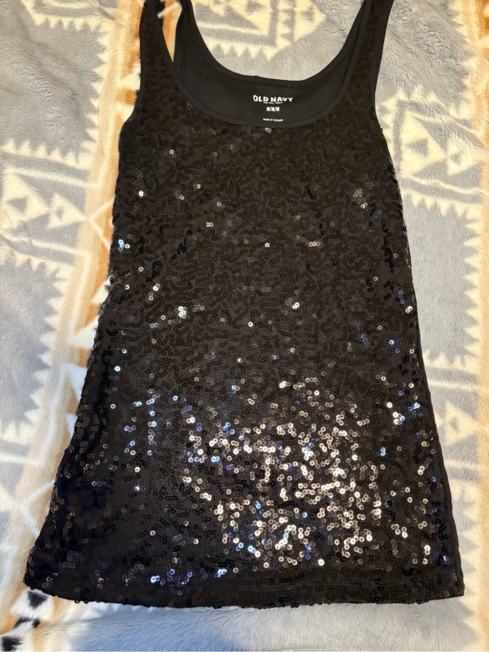 Old Navy Black Sequin Tank
